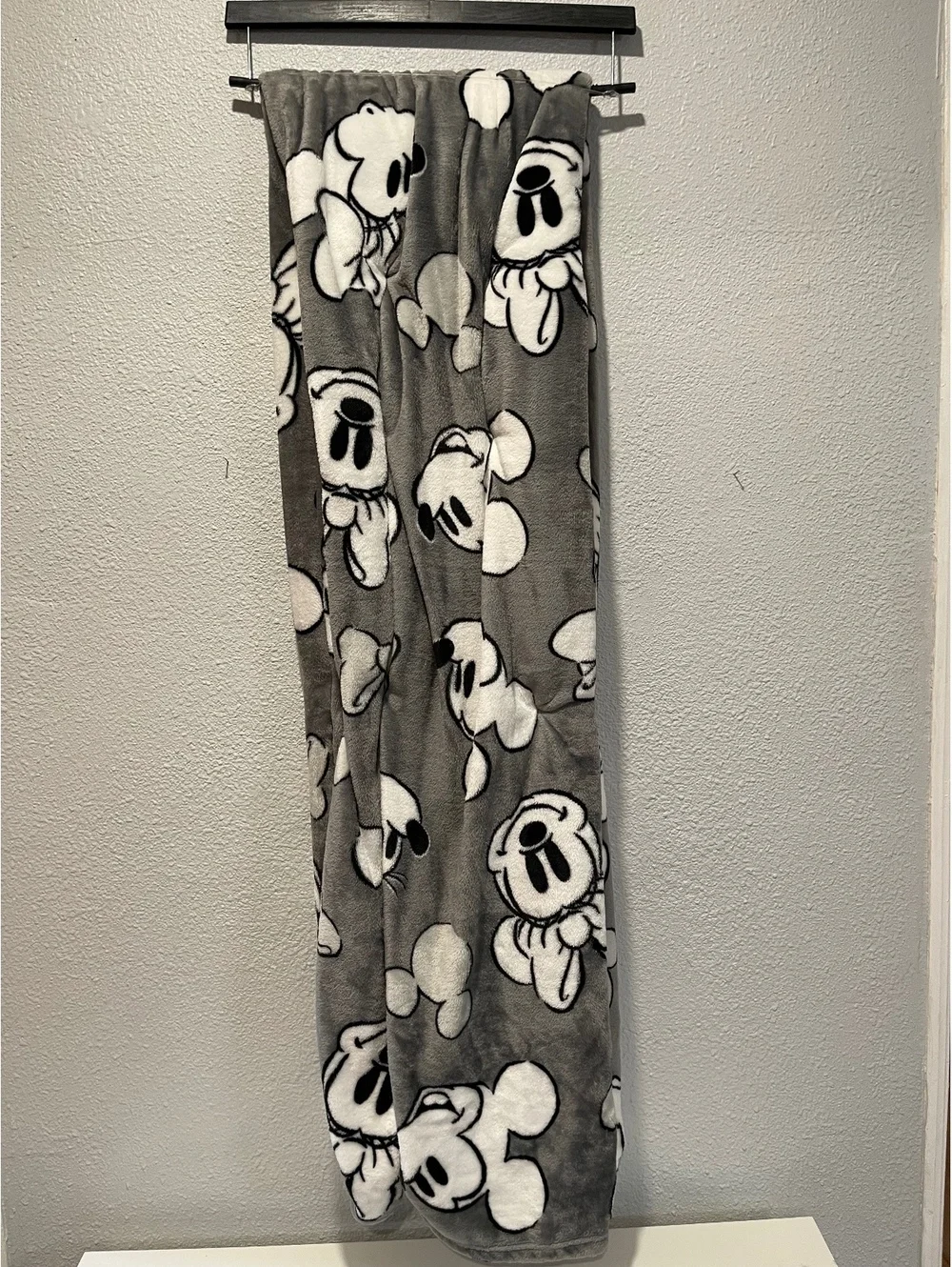 Disney Mickey and Friends Plush Blanket Gray with Character